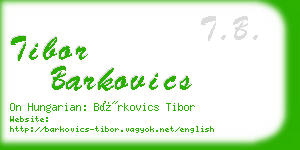 tibor barkovics business card